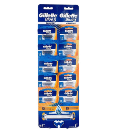 Display De Máquinas De Afeitar Gillette Blue 3 Hojas 10 Un